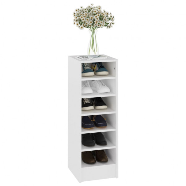 Mueble zapatero de madera contrachapada blanco 31.5x35x90 cm M 4