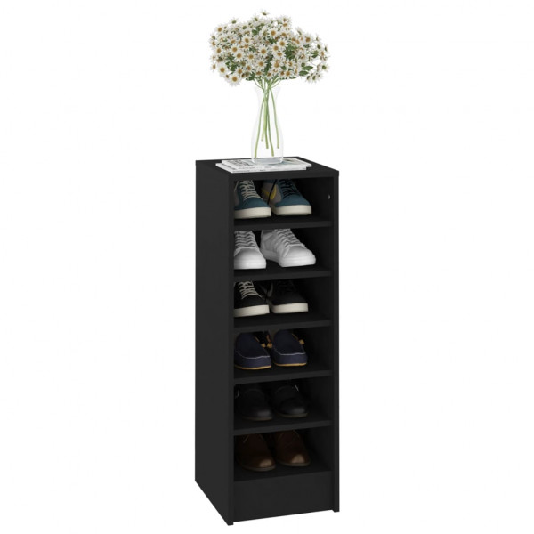 Mueble zapatero madera contrachapada negro 31.5x35x90 cm M 4