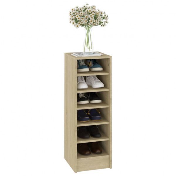 Mueble zapatero madera contrachapada roble Sonoma 31.5x35x90 cm M 4