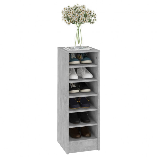 Mueble zapatero madera contrachapada gris hormigón 31.5x35x90cm M 4