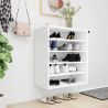 Mueble zapatero de madera contrachapada blanco 60x35x70 cm 1