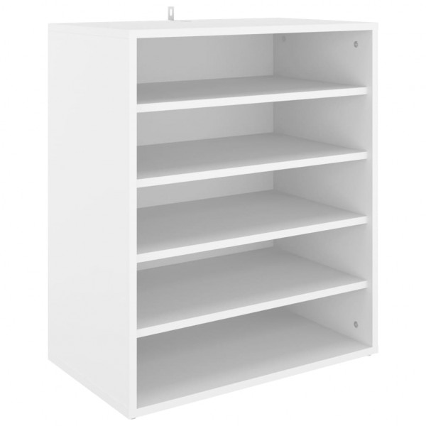 Mueble zapatero de madera contrachapada blanco 60x35x70 cm M 2