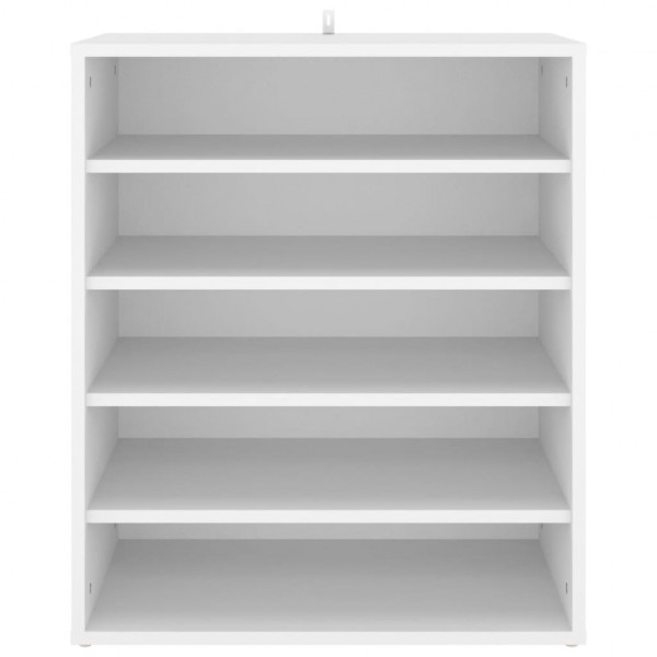 Mueble zapatero de madera contrachapada blanco 60x35x70 cm M 5