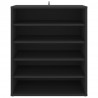 Mueble zapatero de madera contrachapada negro 60x35x70 cm 5