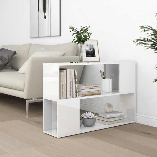 Librería de madera contrachapada blanco brillante 100x24x63 cm M 4