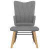 Silla mecedora con reposapiés tela gris oscuro 2