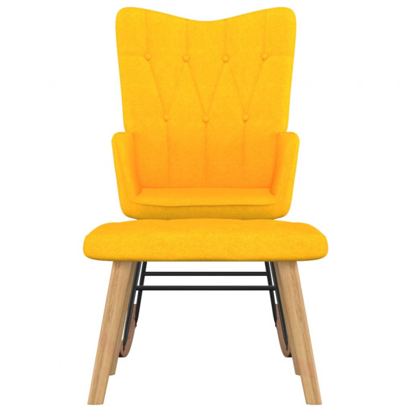 Silla mecedora con reposapiés tela amarillo mostaza M 2