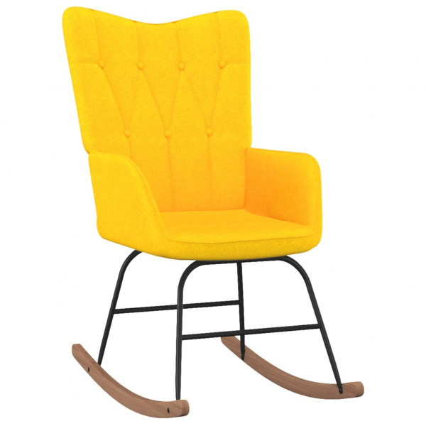 Silla mecedora con reposapiés tela amarillo mostaza M 5