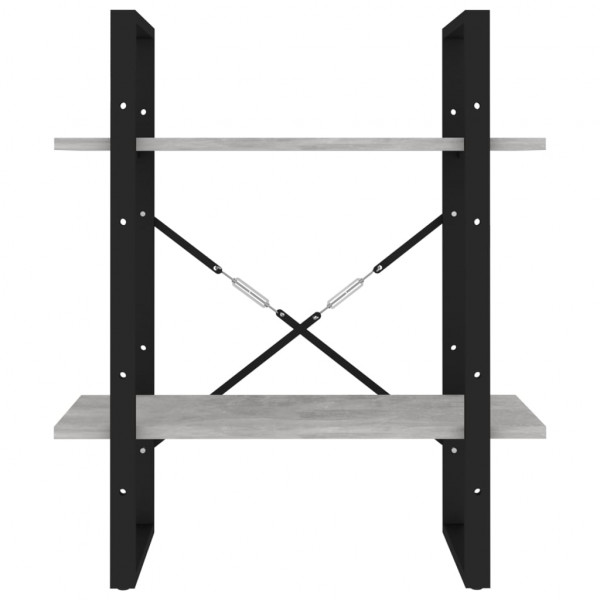 Estantería de 2 niveles contrachapada gris hormigón 60x30x70 cm M 5