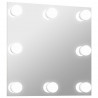 Espejo de pared con luces LED cuadrado de vidrio 2