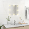 Espejo de pared con luces LED cuadrado de vidrio 3