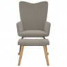 Silla mecedora con reposapiés terciopelo gris claro 3