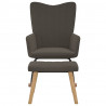 Silla mecedora con reposapiés terciopelo gris oscuro 3