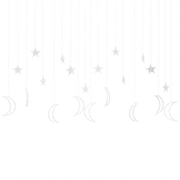 Estrelas e luas de luz + controlo remoto 345 LEDs branco quente M 3