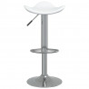 Taburete de cocina 2 uds acero cromado cuero artificial blanco 3