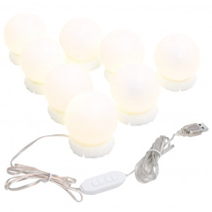 Iluminação de espelho c/ 8 lâmpadas LED branco quente e frio H