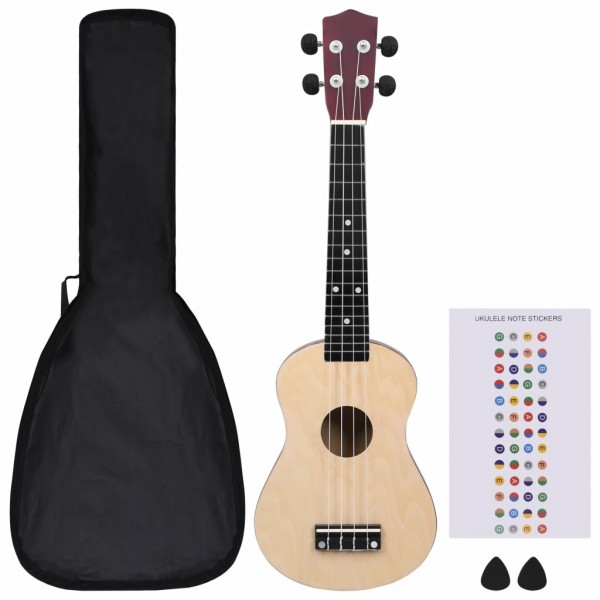 Conjunto ukulele soprano infantil c/ saco madeira clara 23 M 2
