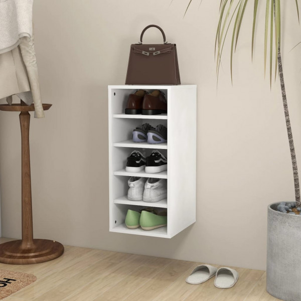 Mueble zapatero de madera contrachapada blanco 31.5x35x70 cm M 3