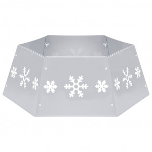 Saia para árvore de Natal Ø68x25 cm prateado e branco H