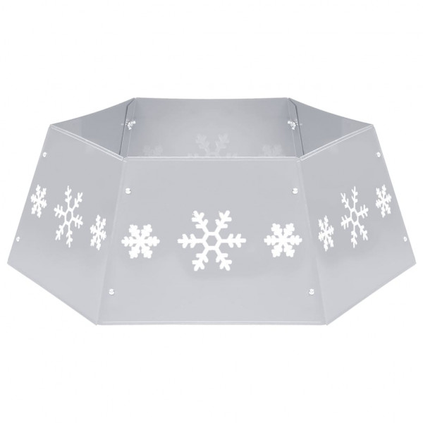 Saia para árvore de Natal Ø68x25 cm prateado e branco M 2
