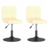 Cadeiras de jantar giratórias 2 pcs veludo cor creme 1