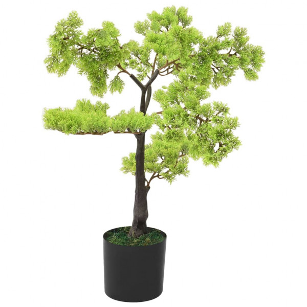 Bonsái de ciprés artificial con macetero 60 cm verde D