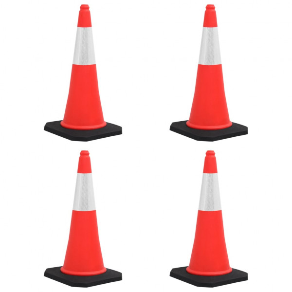 Conos de tráfico reflectantes con base pesada 4 uds 75 cm D