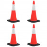 Cones de sinalização refletores com bases pesadas 4 pcs 75 cm 1