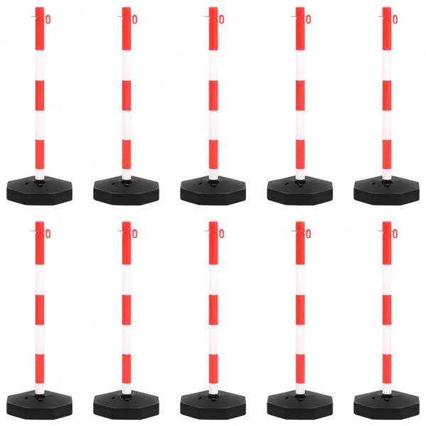 Juego de barrera con postes y cadena plástico 10 m M 2