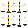 Conjunto de postes com corrente de plástico 10 m 1
