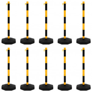 Juego de barrera con postes y cadena plástico 10 m H