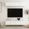 Móveis de TV 4 pcs 80x30x30 cm contraplacado branco 1