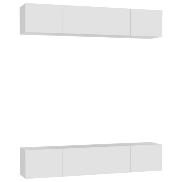 Muebles para TV 4 uds madera contrachapada blanco 80x30x30 cm M 2
