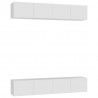 Muebles para TV 4 uds madera contrachapada blanco 80x30x30 cm 2