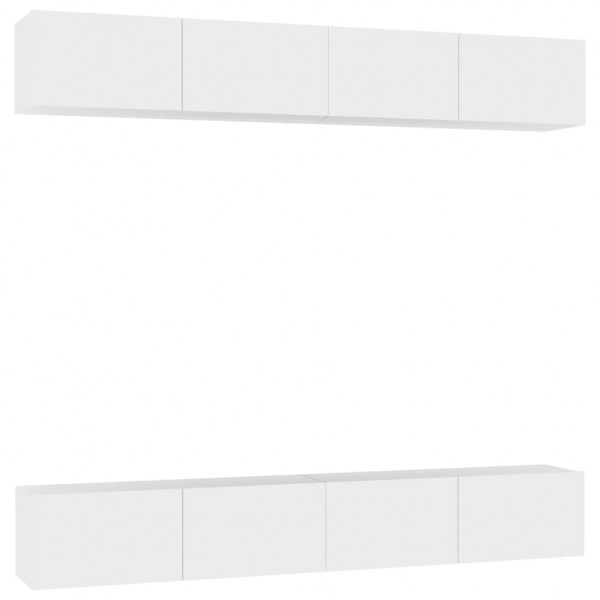 Muebles de TV 4 uds madera de ingeniería blanco 100x30x30 cm M 2