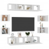 8 pcs conjunto de móveis de TV contraplacado branco 3