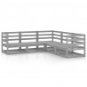 Muebles de jardín 5 piezas gris madera de pino maciza 1