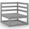 Muebles de jardín 5 piezas gris madera de pino maciza 3
