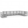 Muebles de jardín 8 piezas gris madera de pino maciza 1