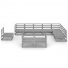 10 pcs conjunto lounge de jardim pinho sólido cinzento 2