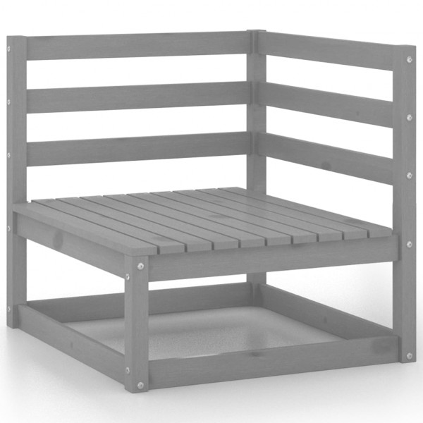 Muebles de jardín 12 piezas gris madera de pino maciza M 3