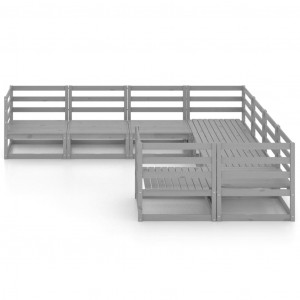 Muebles de jardín 8 piezas madera de pino maciza H