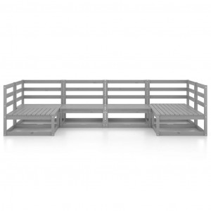 Muebles de jardín 6 piezas madera maciza de pino H