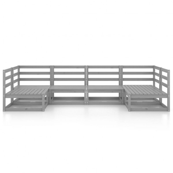 Muebles de jardín 6 piezas madera maciza de pino M 2