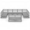11 pcs conjunto lounge de jardim pinho maciço 2
