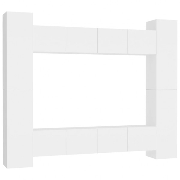 Juego de mueble para TV de 8 piezas aglomerado blanco M 2