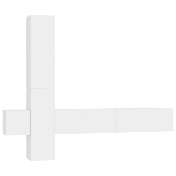 5 pcs conjunto de móveis de TV derivados de madeira branco M 2