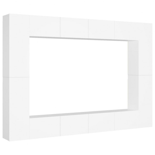 8 pcs conjunto de móveis de TV derivados de madeira branco M 2