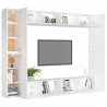 Juego de mueble para TV de 8 piezas aglomerado blanco 3