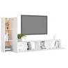 3 pcs conjunto de móveis de TV derivados de madeira branco 3